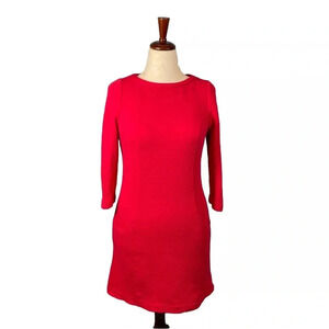 Boden Ribbed Knit Sheath Dress Pockets In Red Size 4